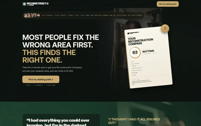 The Reconstruction Compass quiz page we built for Reconstruct U
