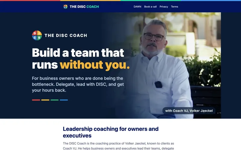 thedisccoach.com, the site we built for Volker Jaeckel